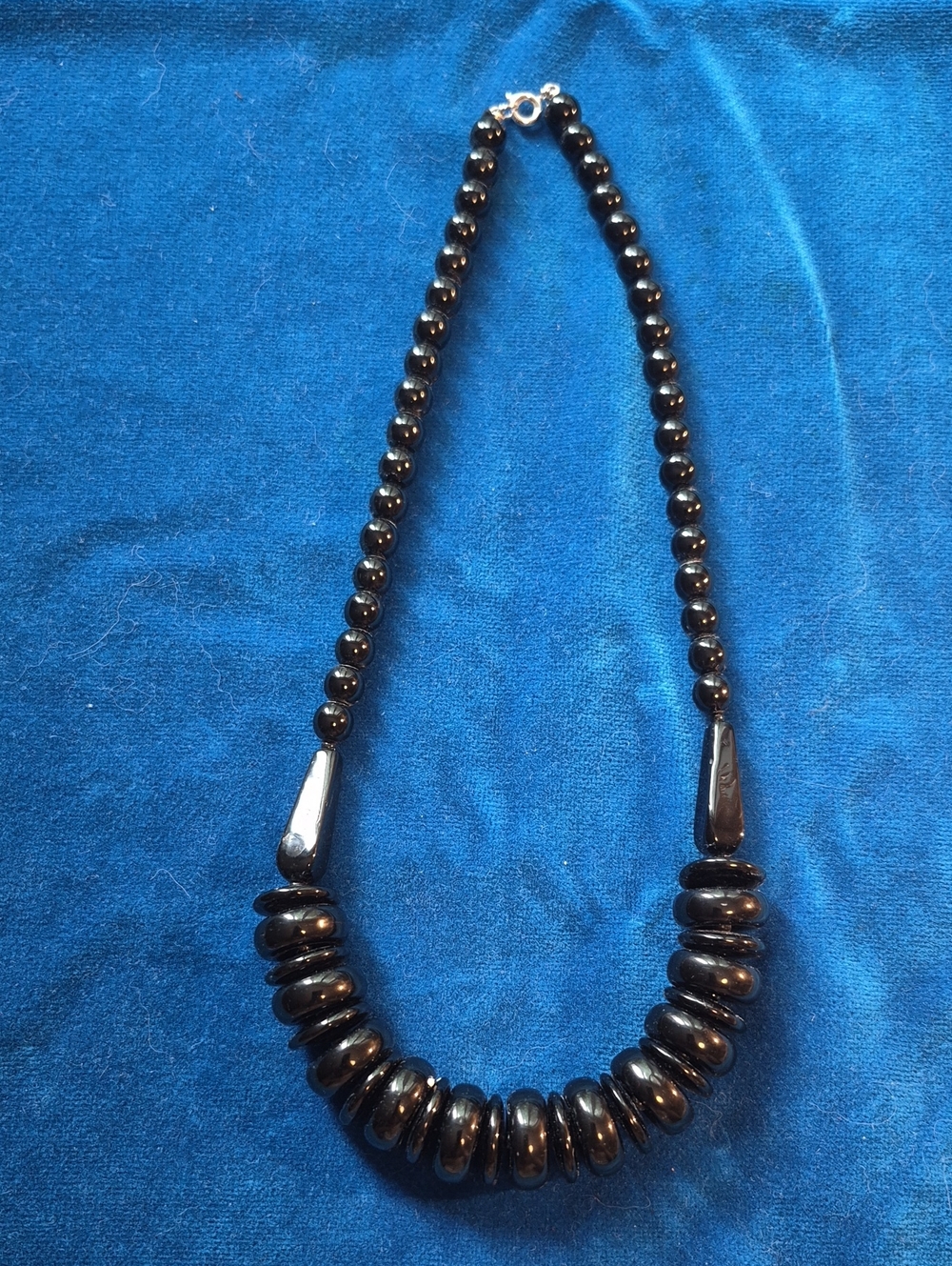 Black Glass Beaded Statement Necklace - Women Jewelry